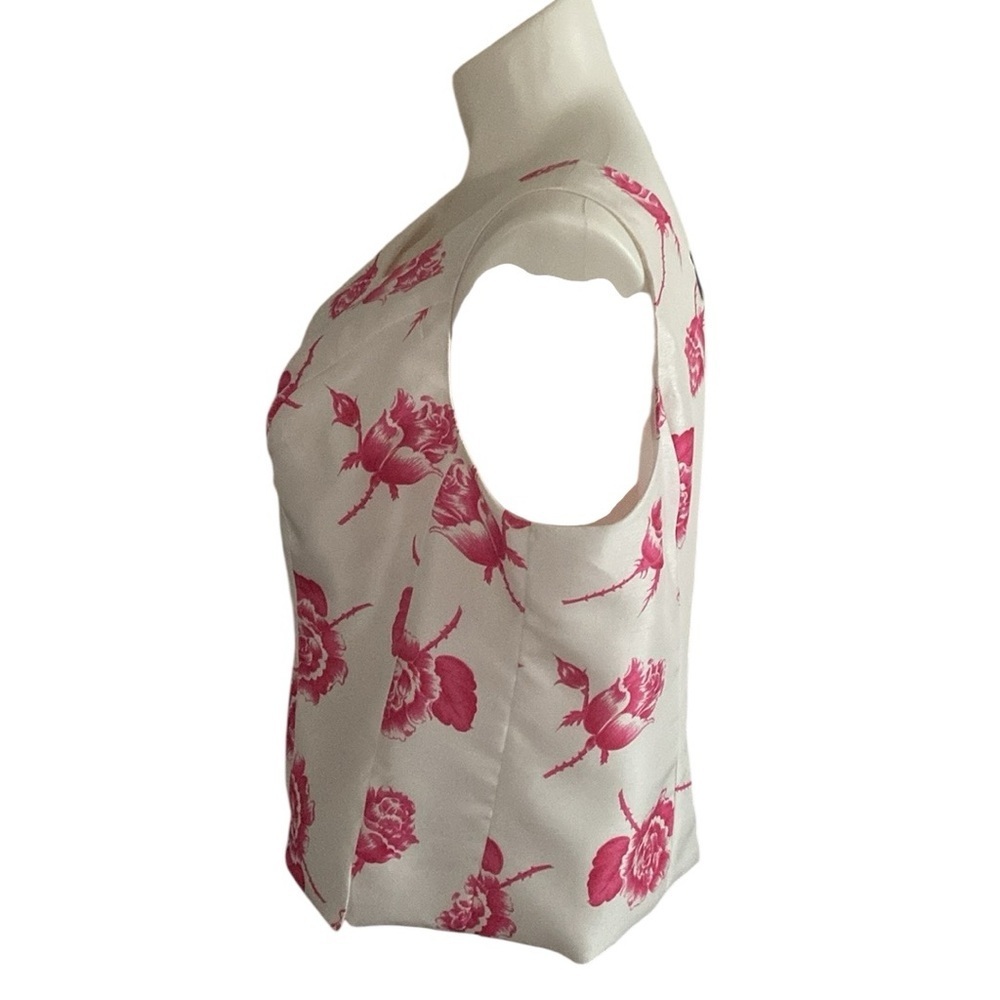 Ashley Stewart Pink and White Floral Women's Sleeveless Top Plus Size 20W - Picture 3 of 4